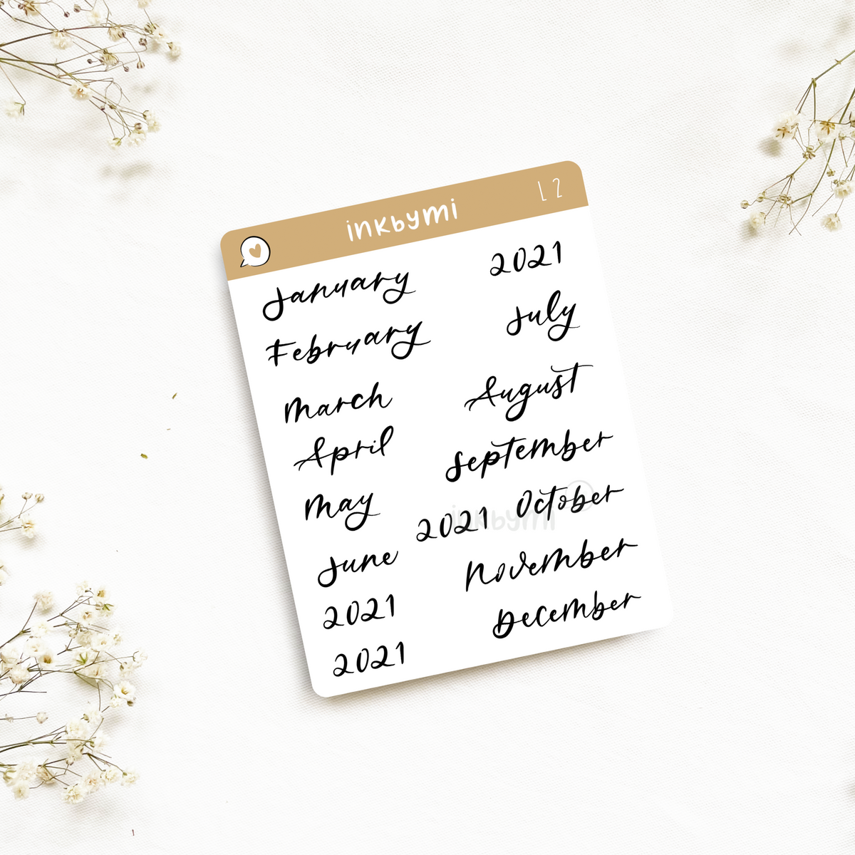Months of the Year Sticker Sheet – inkbymi